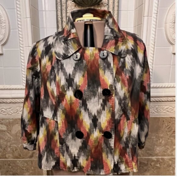 Mix Nouveau. Size 2X. Shacket. Double breasted. Cotton. B26 - Picture 2 of 8